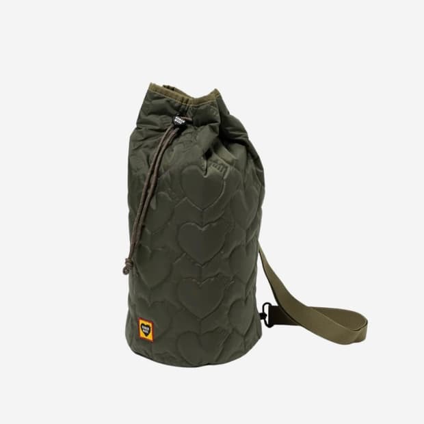 휴먼 메이드 하트 퀼팅 본삭 올리브 드랩