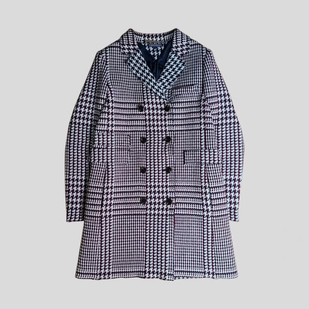 타미힐피거 여성 체크 울 코트