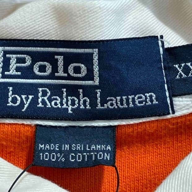 폴로 랄프로렌 럭비 셔츠 오렌지색 긴팔 맨즈 xxl