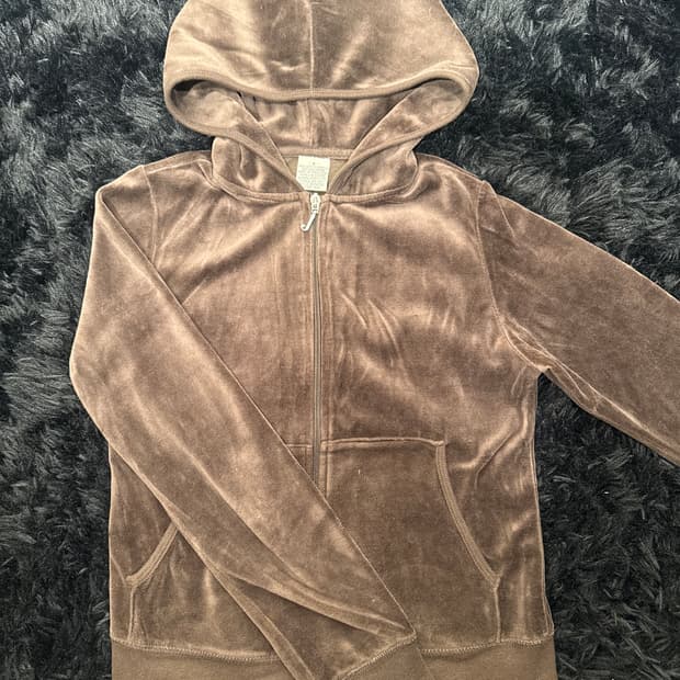 Y2k Brouwn velvet hood zip up