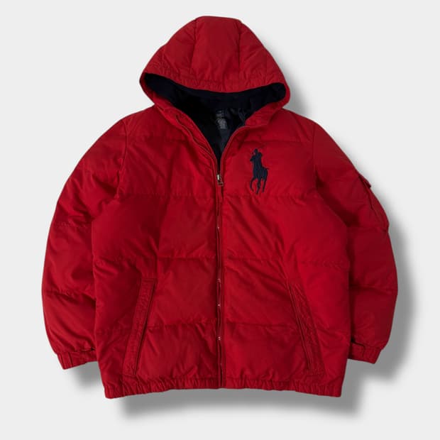 폴로 랄프로렌 루즈핏 빅포니 다운 푸퍼 후드 패딩