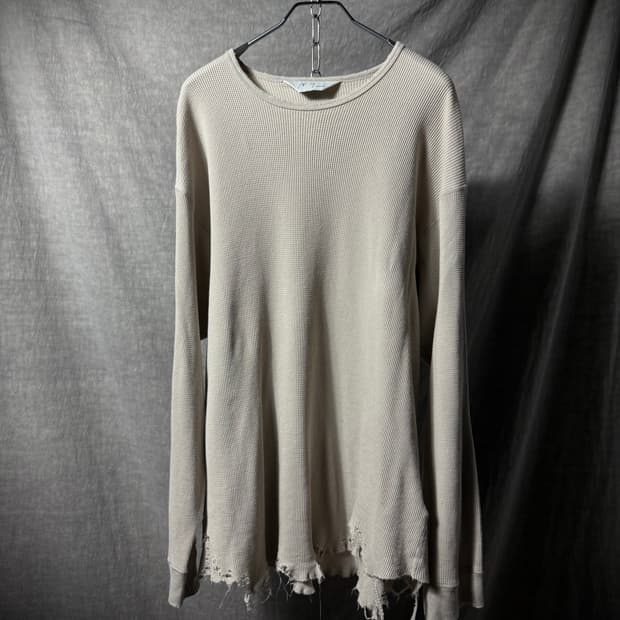 ANCELLM Distressed Waffle Knit  