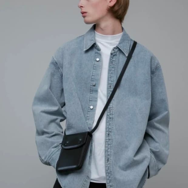 던스트 오버핏 데님 셔츠 자켓 m