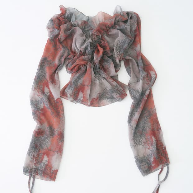 라라미미 시어 스모킹 블라우스