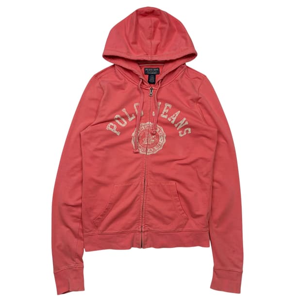 폴로 진스 컴퍼니 라이트 핑크 y2k 후드집업 S