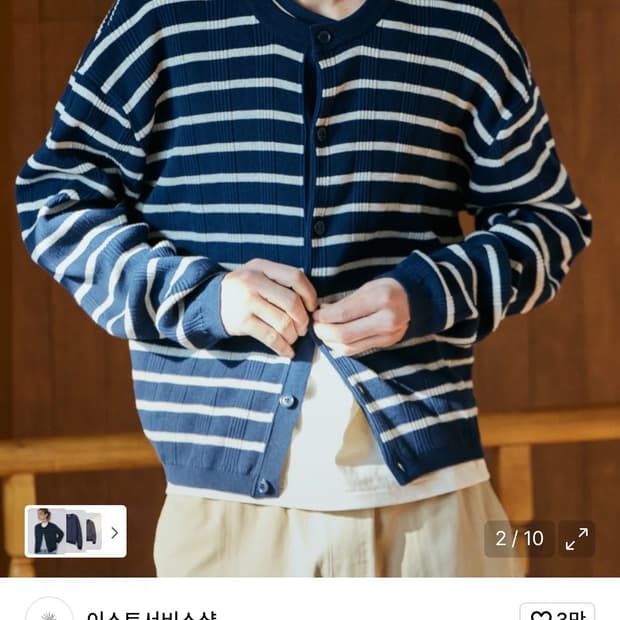 이스트서비스샵 ESS 크롭 가디건 네이비 L