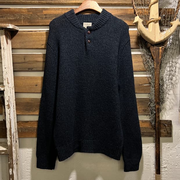 [M]엘엘빈 USA 헨리넥 다크크린 램스울 니트