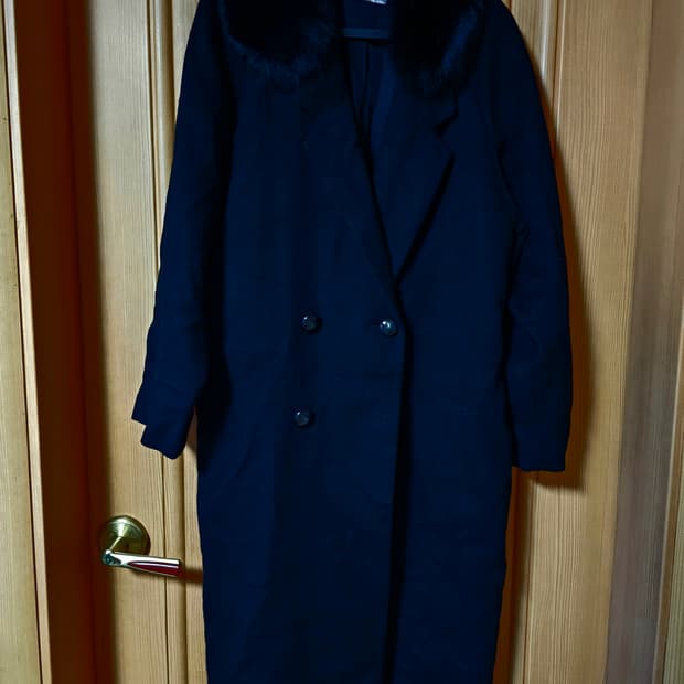 캐시미어100% 블랙고급롱코트