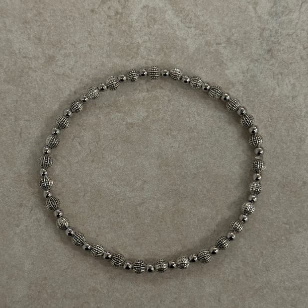 실버 각인 포인트 팔찌