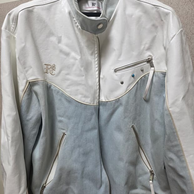 *택 있는 새상품* 알에스에스씨 레더&데님바이커자켓