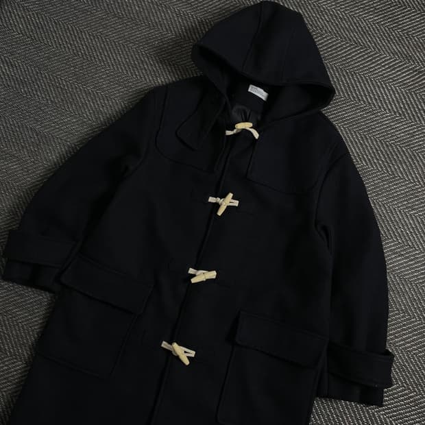 파르티멘토 미니멀 오버핏 더플 후드 롱코트y 4143