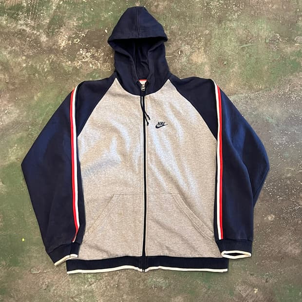 [XL] 올드 나이키 유럽 EU 후드집업 배색 자켓