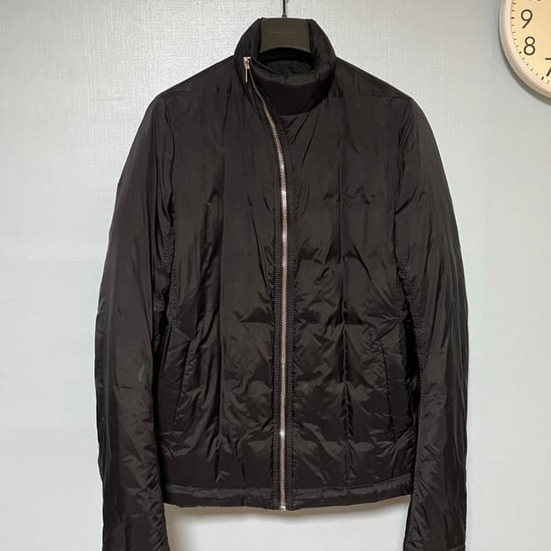 릭오웬스 사선집업 구스다운 숏 패딩 