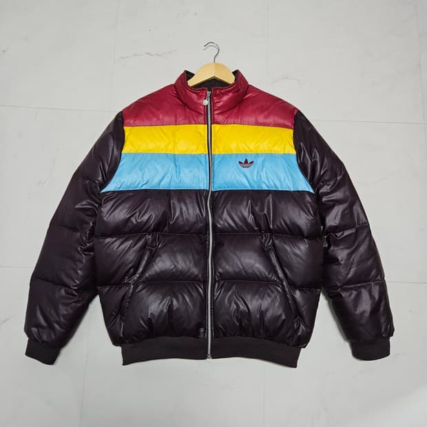 00's 아디다스 올드스쿨 브라운 스카이블루 덕다운 패딩 110 2XL