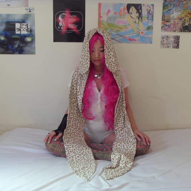 Bunny hoodie scarf (brown)