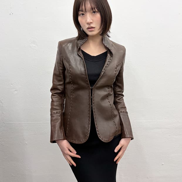 슈트레네세 램레더 파이핑 자켓