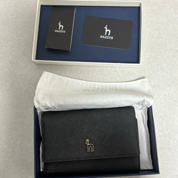 헤지스 블랙 사피아노 지갑 (중지갑)