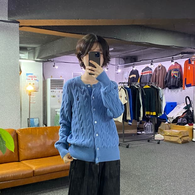 폴로 랄프로렌 스카이 꽈배기 니트 가디건 B5399