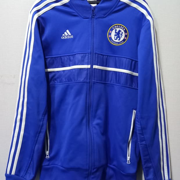 아디다스 첼시 파흰 파랑 블루 트랩탑 저지 져지집업 90/S