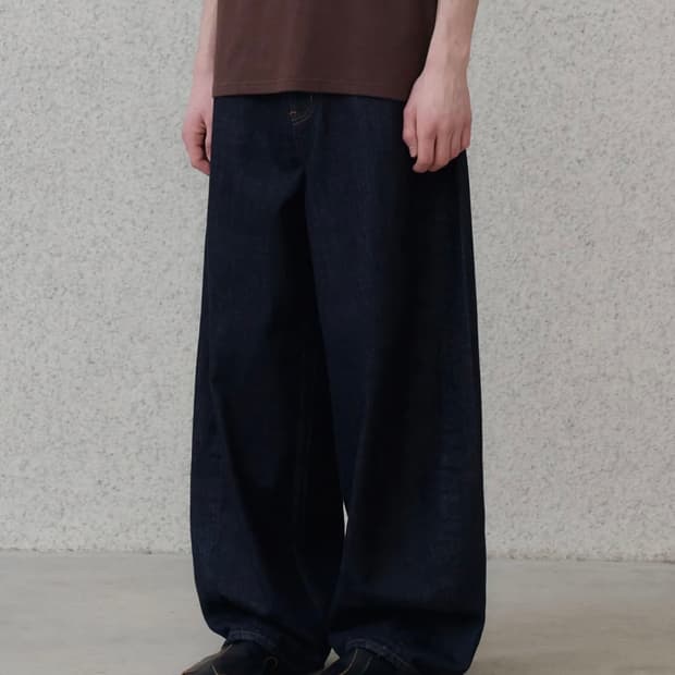 노운 우연 콜라보 와이드 데님