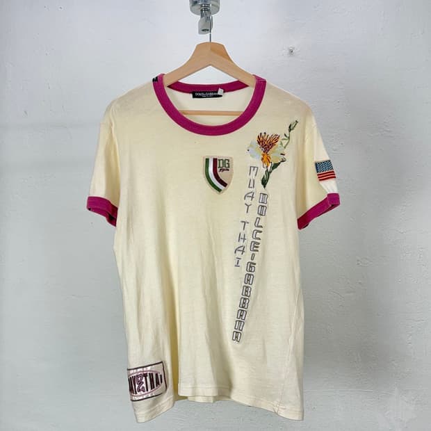돌체앤가바나 나폴리 엠브로이드 링컬 티셔츠