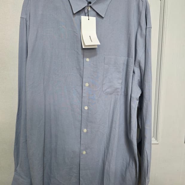 [새제품] 브렌슨 루즈핏 린넨 셔츠 블루 L