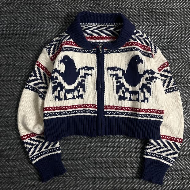 빈티지 우먼스 크롭 코위찬 자켓o 3514