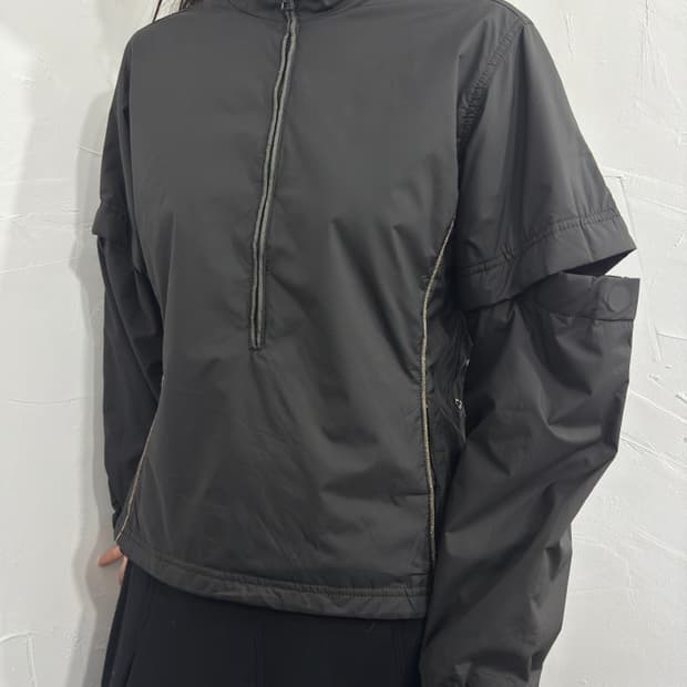 coated cloth sporty half zipup top