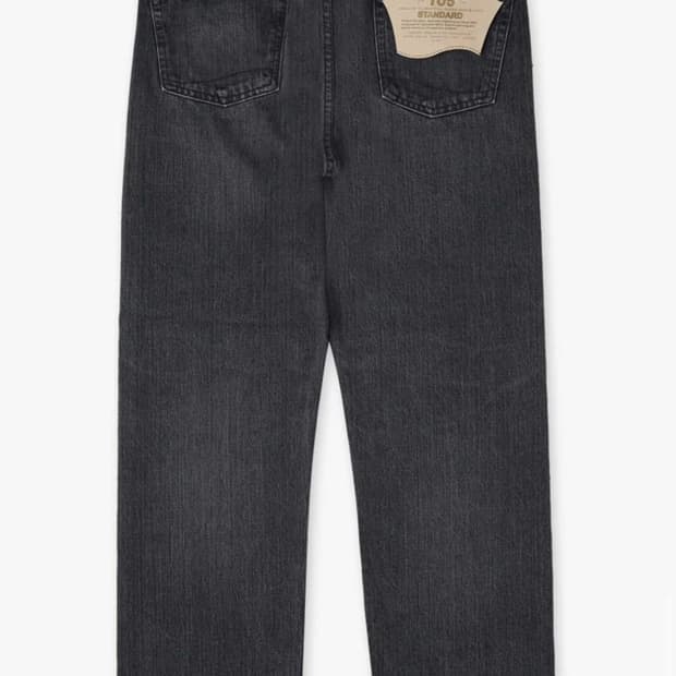 오어슬로우 스탠다드 핏 블랙 데님 팬츠