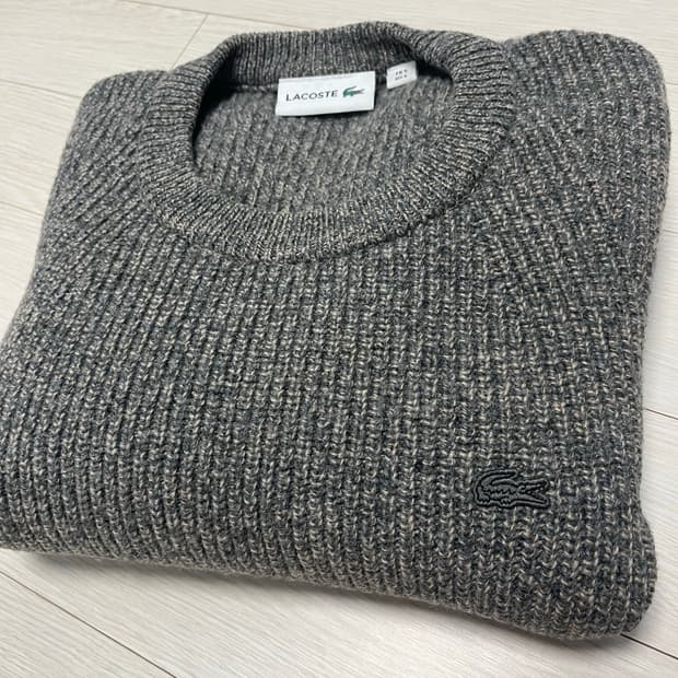 라코스테 동일드방레 울 100 그레이 하찌 니트 L