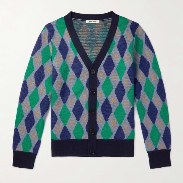 웨일즈보너 아가일 니트 가디건