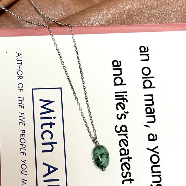 (핸드메이드) 천연석 수초석 원석 써지컬 목걸이