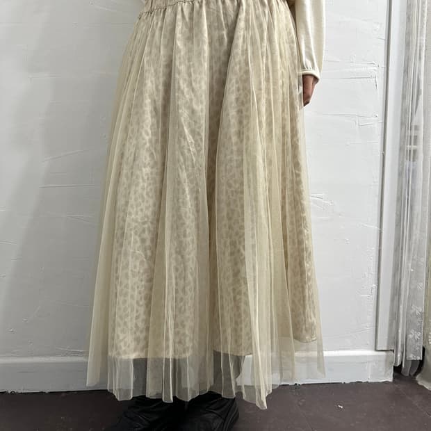 colza soft leopard sha skirt