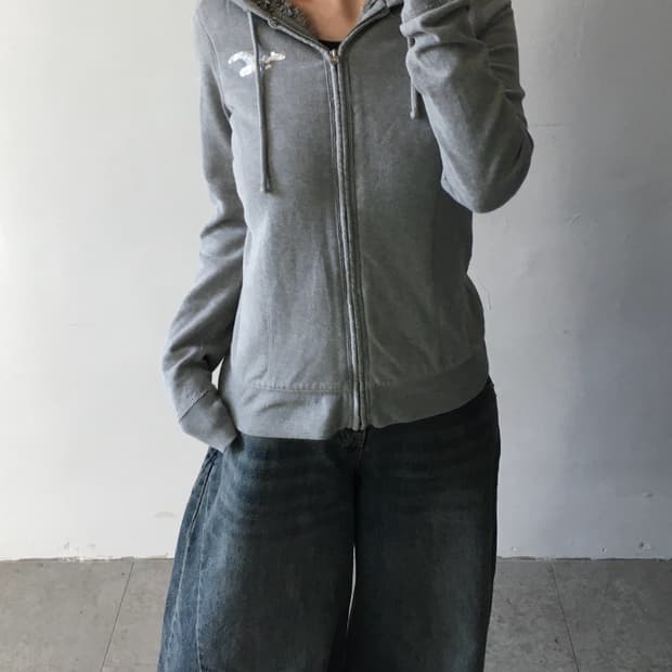 홀리스터 로고 후드집업