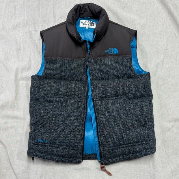 노스페이스 해리스트위드 헤링본 베스트 패딩조끼 L