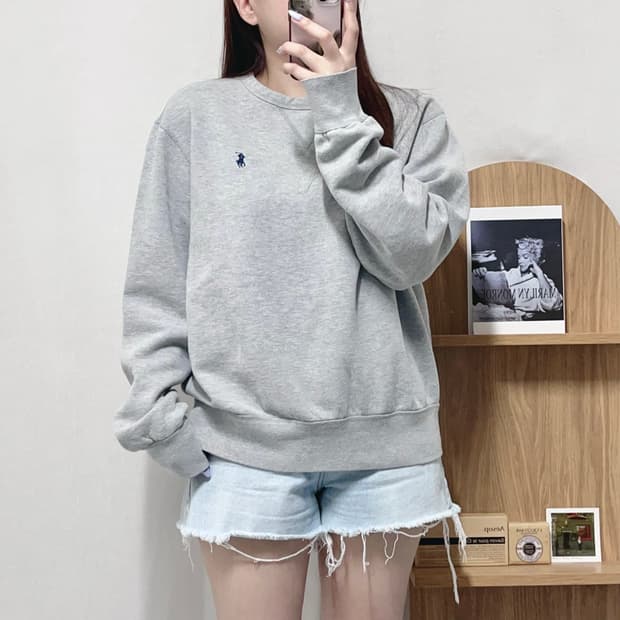 [정품] 폴로 그레이 / 네이비포니 기모 맨투맨 [ L ]