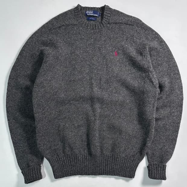 폴로 랄프로렌 셔틀랜드 울 챠콜 니트