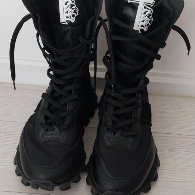 토즈 블랙 레이스업 워커 부츠 240