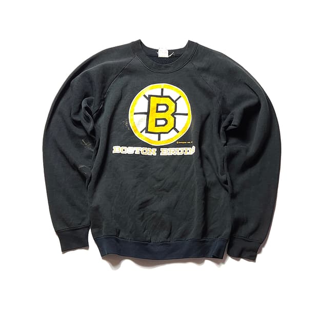 80s USA 빈티지 프룻오브더룸 NHL 보스턴 브루인스 래글런 스웻셔츠