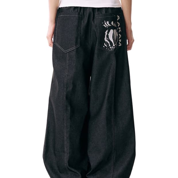 아캄 핀턱 데님 팬츠 블랙 (당일배송)