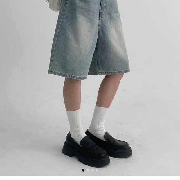 블랙업 론맥스 버뮤다 데님팬츠 s