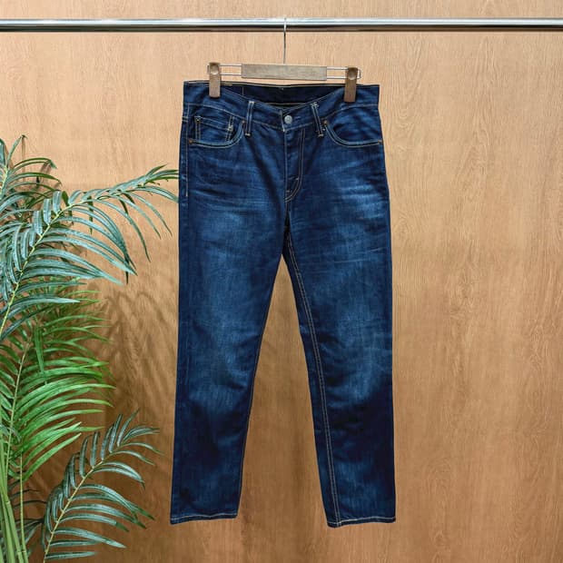 리바이스 511 데님 팬츠 포켓 레드 로고 탭 디테일 스트레이트핏 블루