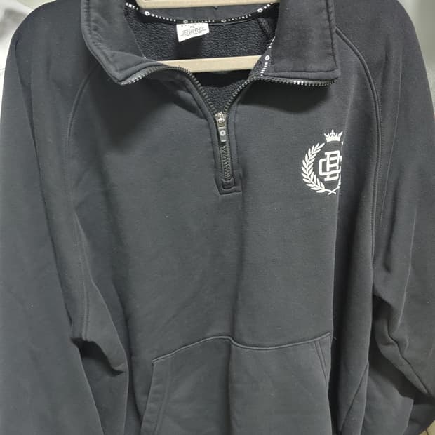 탑탠 반집업 맨투맨 블랙 XL