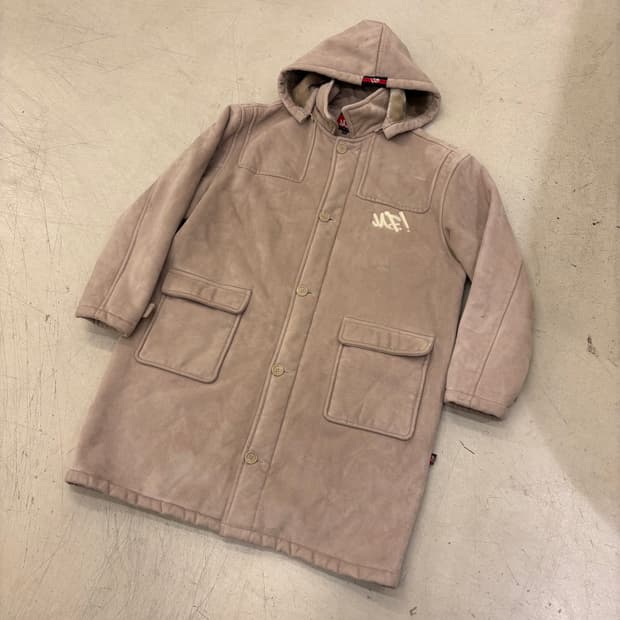 마자플라바 올드스쿨 빅로고 스웨이드 롱코트