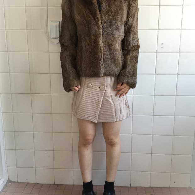 Fur mixed jacket