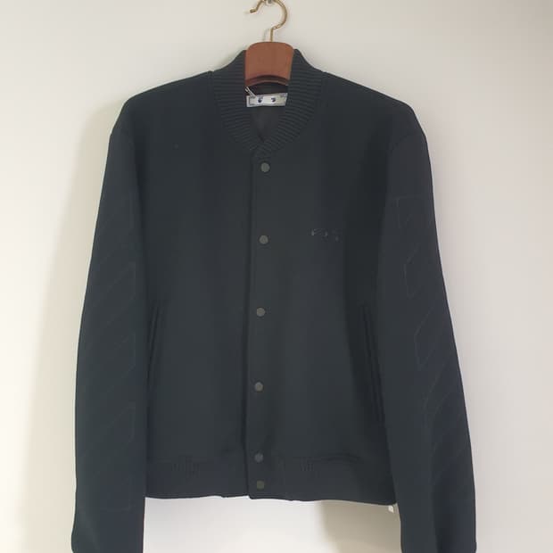 오프화이트 디아그 바시티 남성 봄버자켓