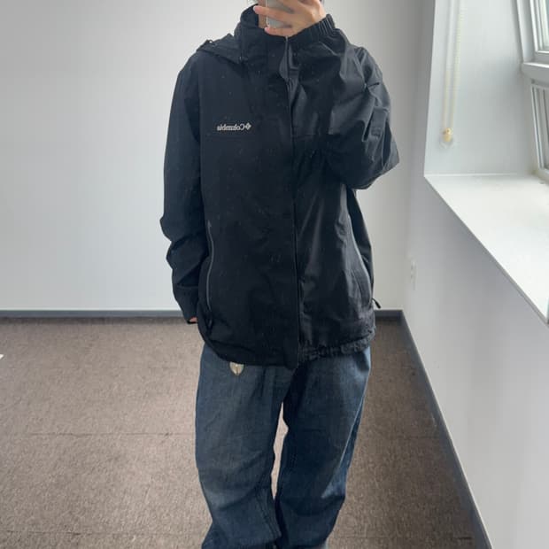 Columbia 콜롬비아 이중 지퍼 블랙 바람막이