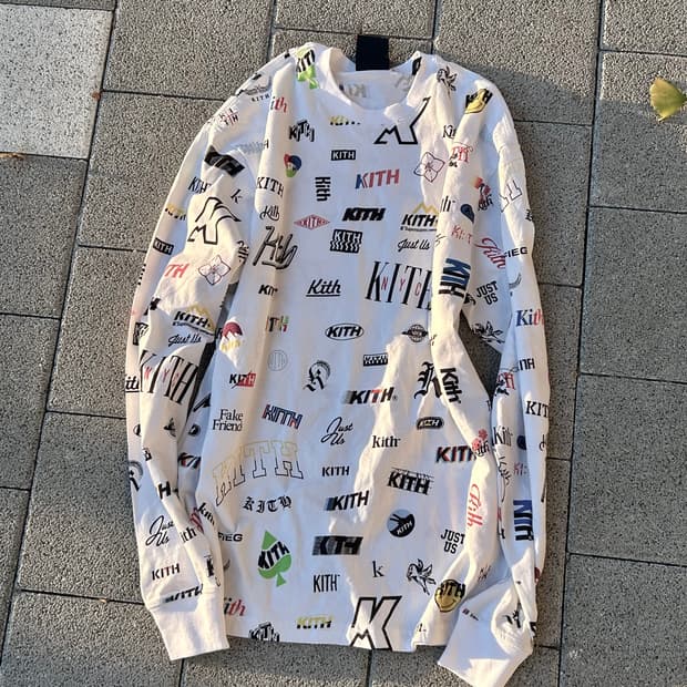 *새상품* kith X converse 멀티 로고 프린팅 롱슬리브