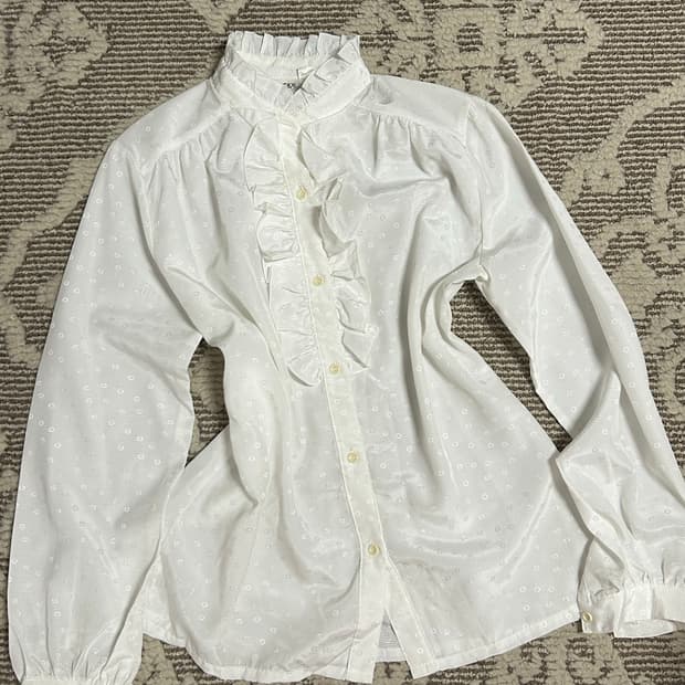 도트글리터 프릴 셔츠 블라우스 