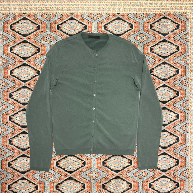 시스템 그레이카키 니트 가디건 여성90